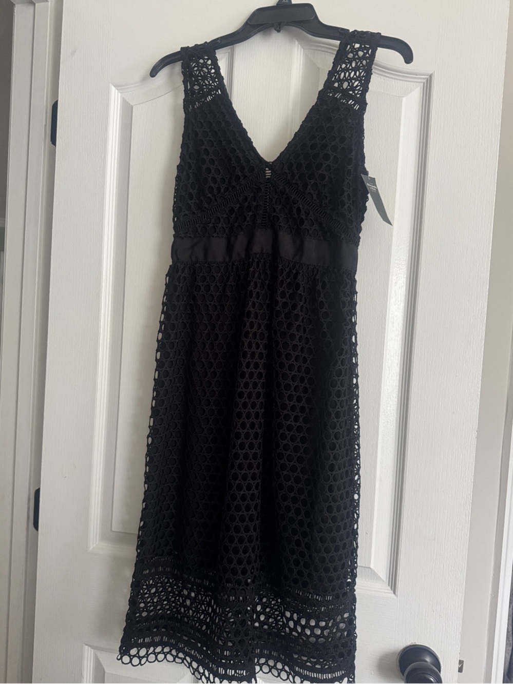 Abercrombie & Fitch Black Crochet Midi Dress